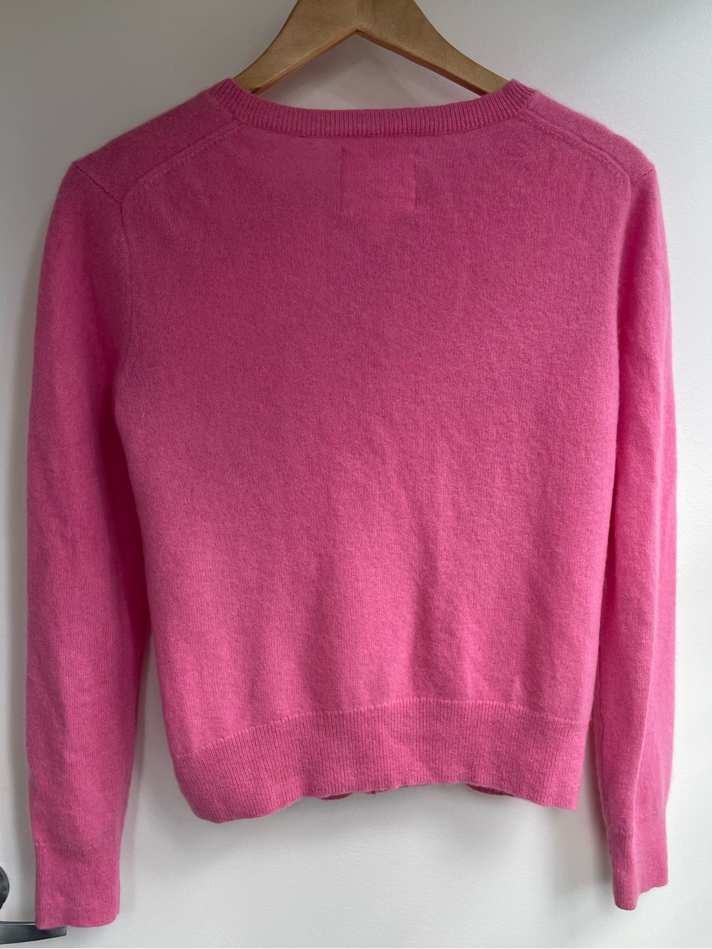 Hudson North Cashmere Crewneck Button-Front Sweater - Pink Size S/M - Picture 3 of 11